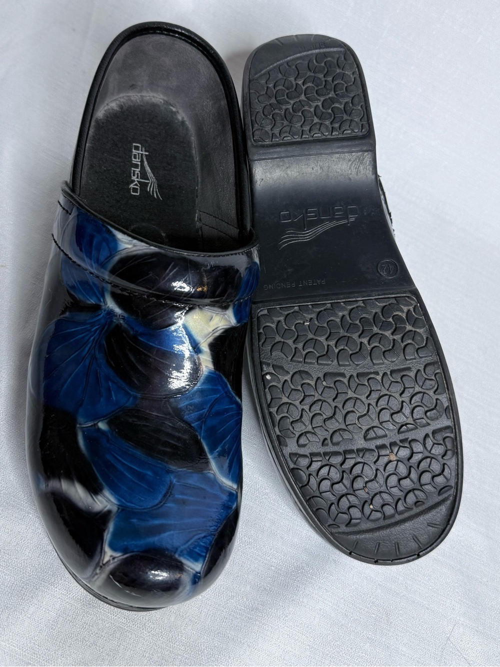 Dansko Womens Professional Tooled Leather Clogs Black Blue Sz US 10.5 11 EU 41 - Picture 9 of 10